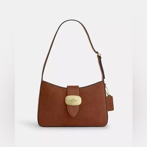Coach Eliza Shoulder Bag With Zipper Closure In Suede